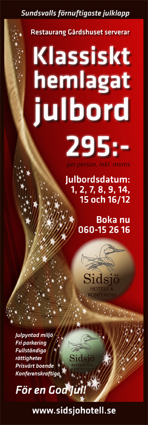 Annons Julbord 100x297mm fr Sidsj Hotell & Konferens